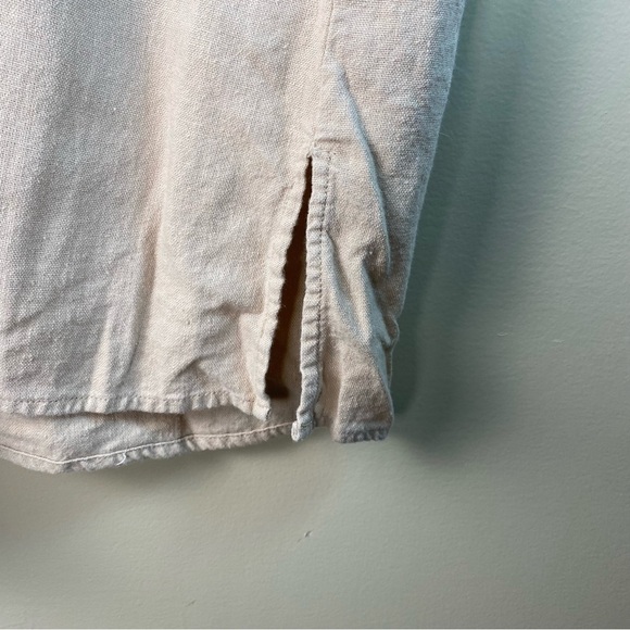 Anne Klein Woman’s Dress Large Linen Sleeveless Tan - Picture 3 of 7